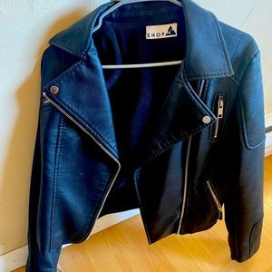 Black leather Jacket.